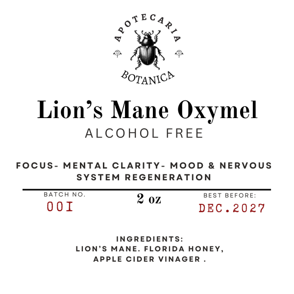 Lion’s Mane Oxymel Alcohol Free 2 oz