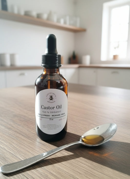 Castor Oil 100% Organic - Cold Pressed & Hexane Free 2 oz