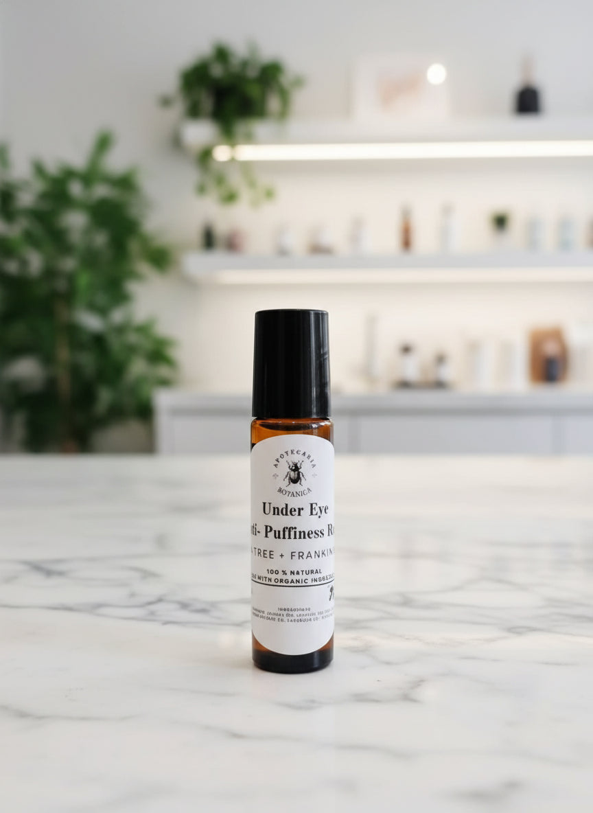 Refresh and brighten tired eyes naturally with our organic, fair-trade Under-Eye Renewal Roll-On. Smooth, hydrate, and tone delicate skin daily.