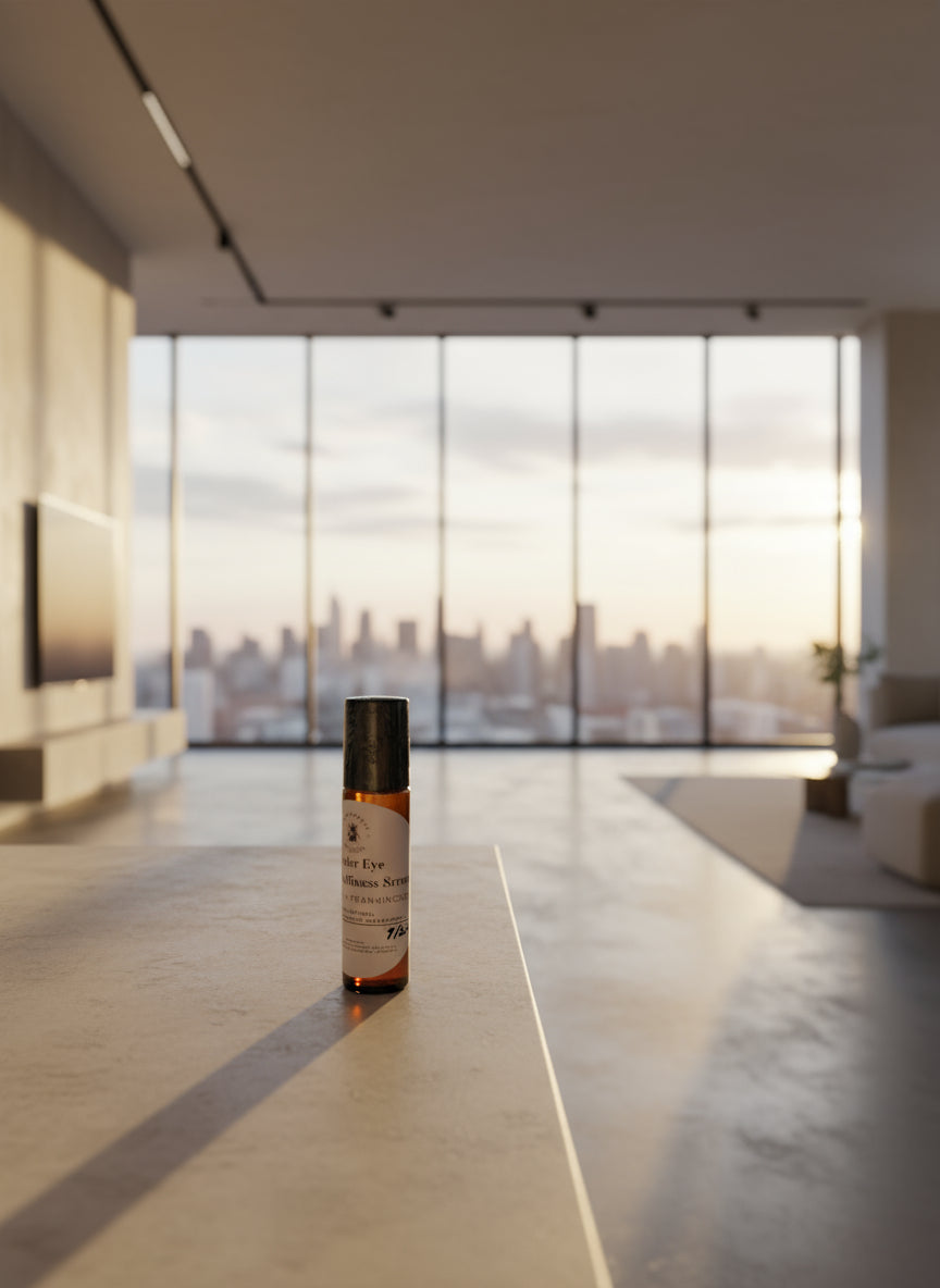 Refresh and brighten tired eyes naturally with our organic, fair-trade Under-Eye Renewal Roll-On. Smooth, hydrate, and tone delicate skin daily.